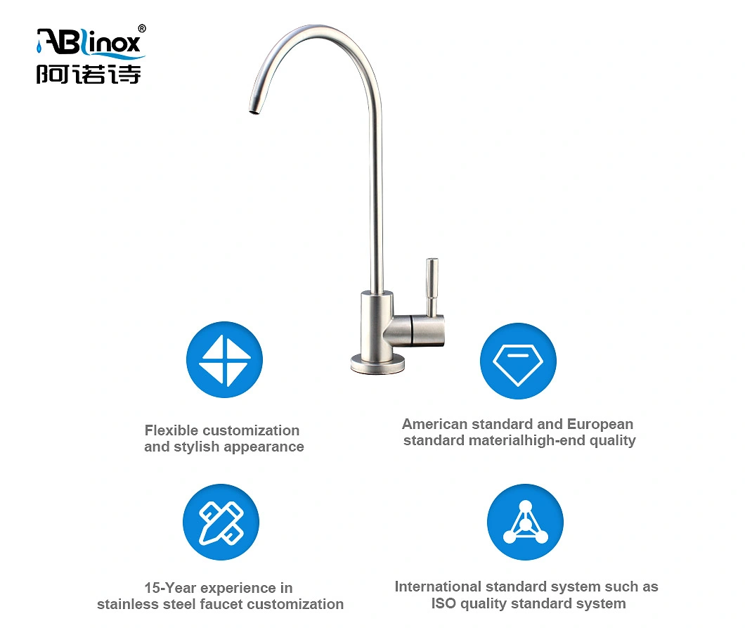 Ablinox 360 Degree Rotation Lead-Free Stainless Steel Mixer Water Tap Sanitary Fitting Drinking Water Filter Kitchen Faucet