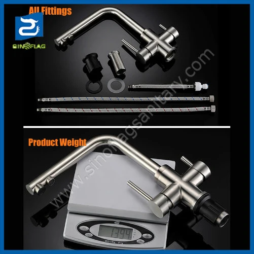 Water Filtration System Stainless Steel Faucet 3 Way Kitchen Faucet