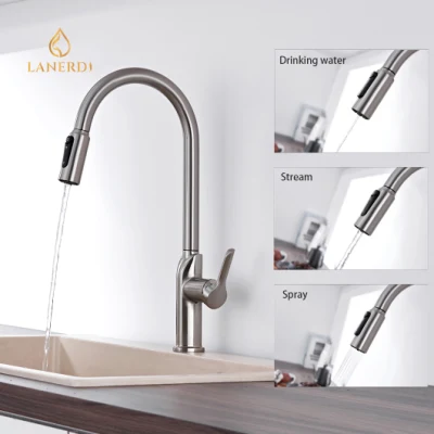 Factory Three Water Effects Drinking Water Tap Brass Water Filter Put out Kitchen Faucet Sink Mixer Drinking Water Faucet with Spray